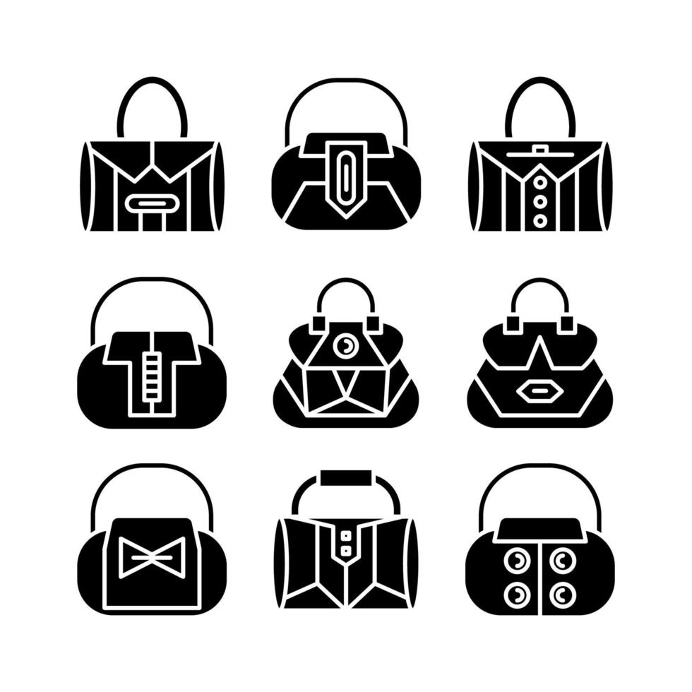 mode handtas glyph pictogrammen vector