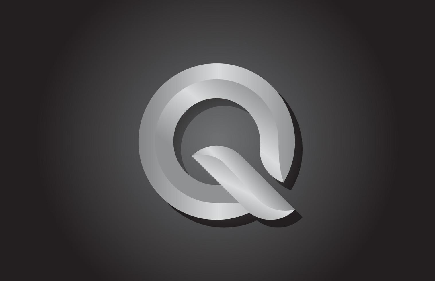 grijze q letter alfabet pictogram logo ontwerp. bedrijfssjabloon voor bedrijven vector