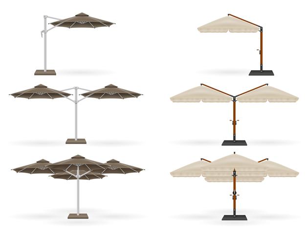 grote parasol voor bars en cafés op het terras of de strand vectorillustratie vector