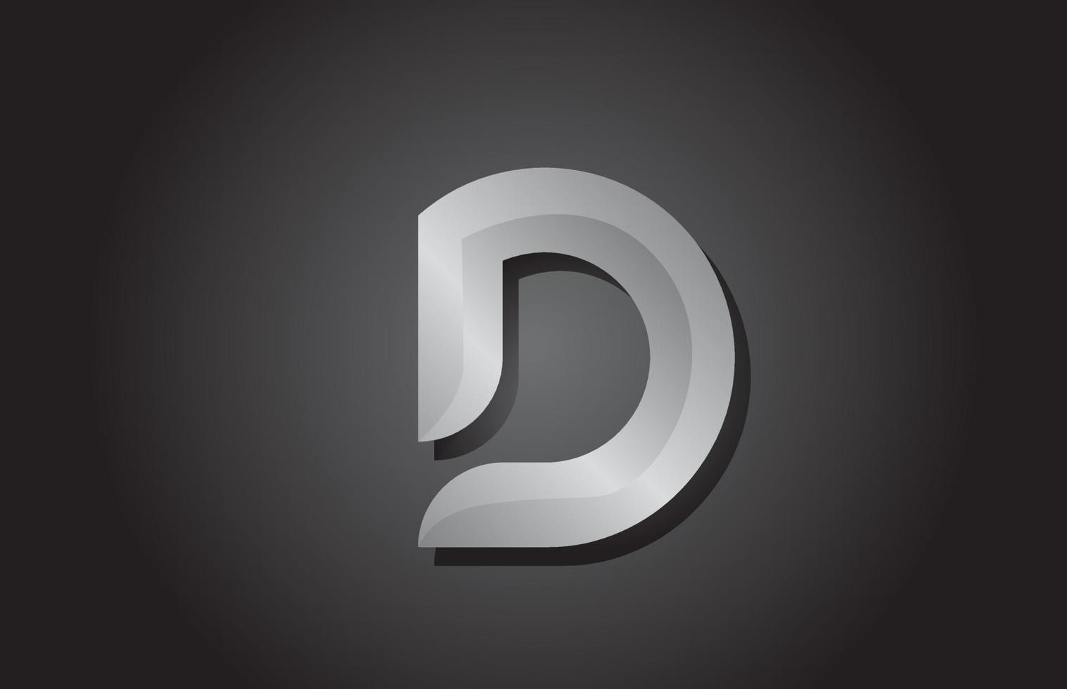 grijze d letter alfabet pictogram logo ontwerp. bedrijfssjabloon voor bedrijven vector