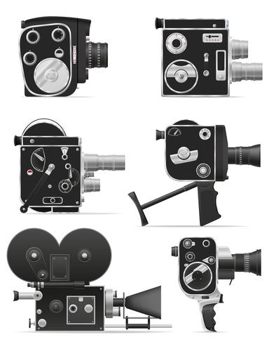 oude retro vintage film videocamera vectorillustratie vector