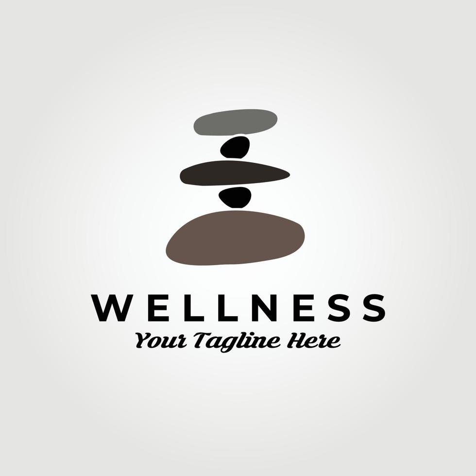 wellness steen logo, balans steen vector illustratie ontwerp afbeelding