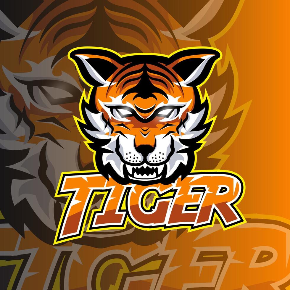 tijgerlogo hoofdmascotte voor esports gaming-logo vector