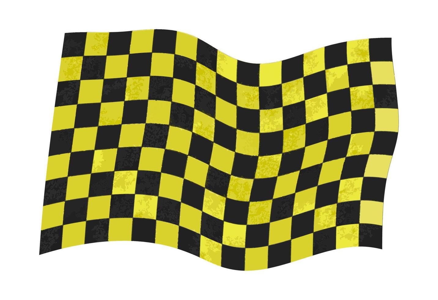 zwart en geel geblokte vlag in grunge-stijl. vector