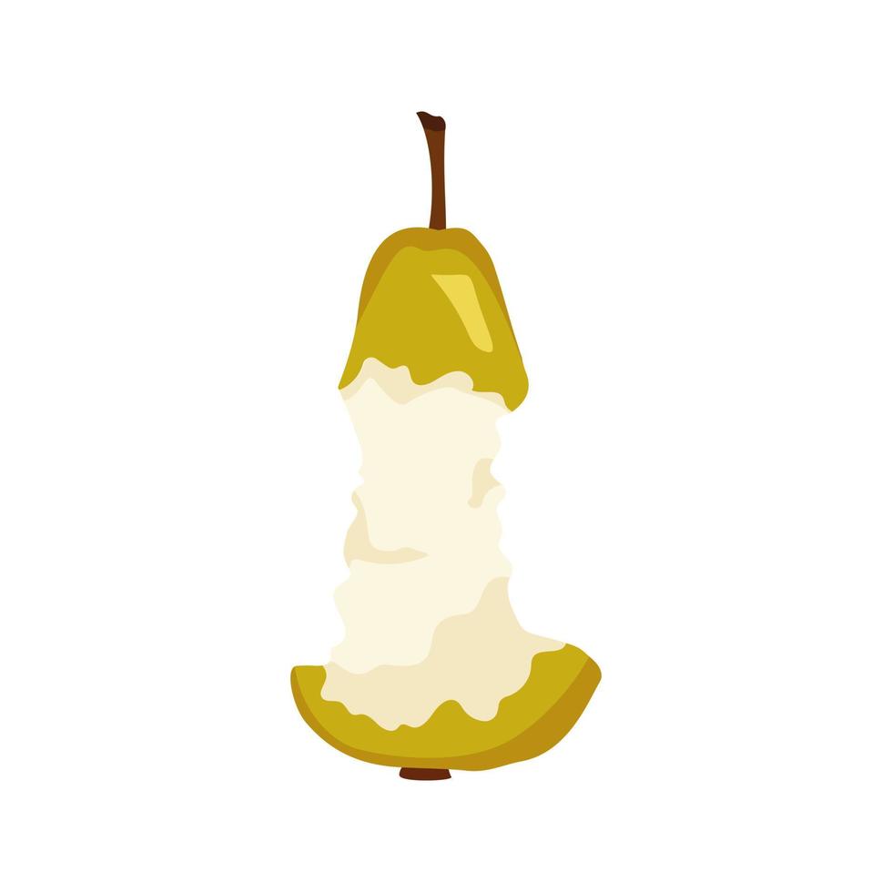 gele peer stomp pictogram. gezond fruit. zoet voedsel voor dieet. platte vectorillustratie vector