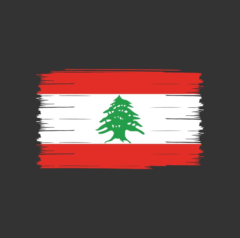 libanon vlag borstel vector