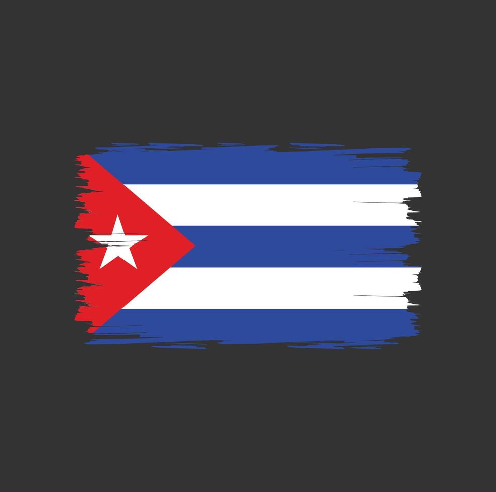 vlag van cuba met aquarel penseelstijl vector