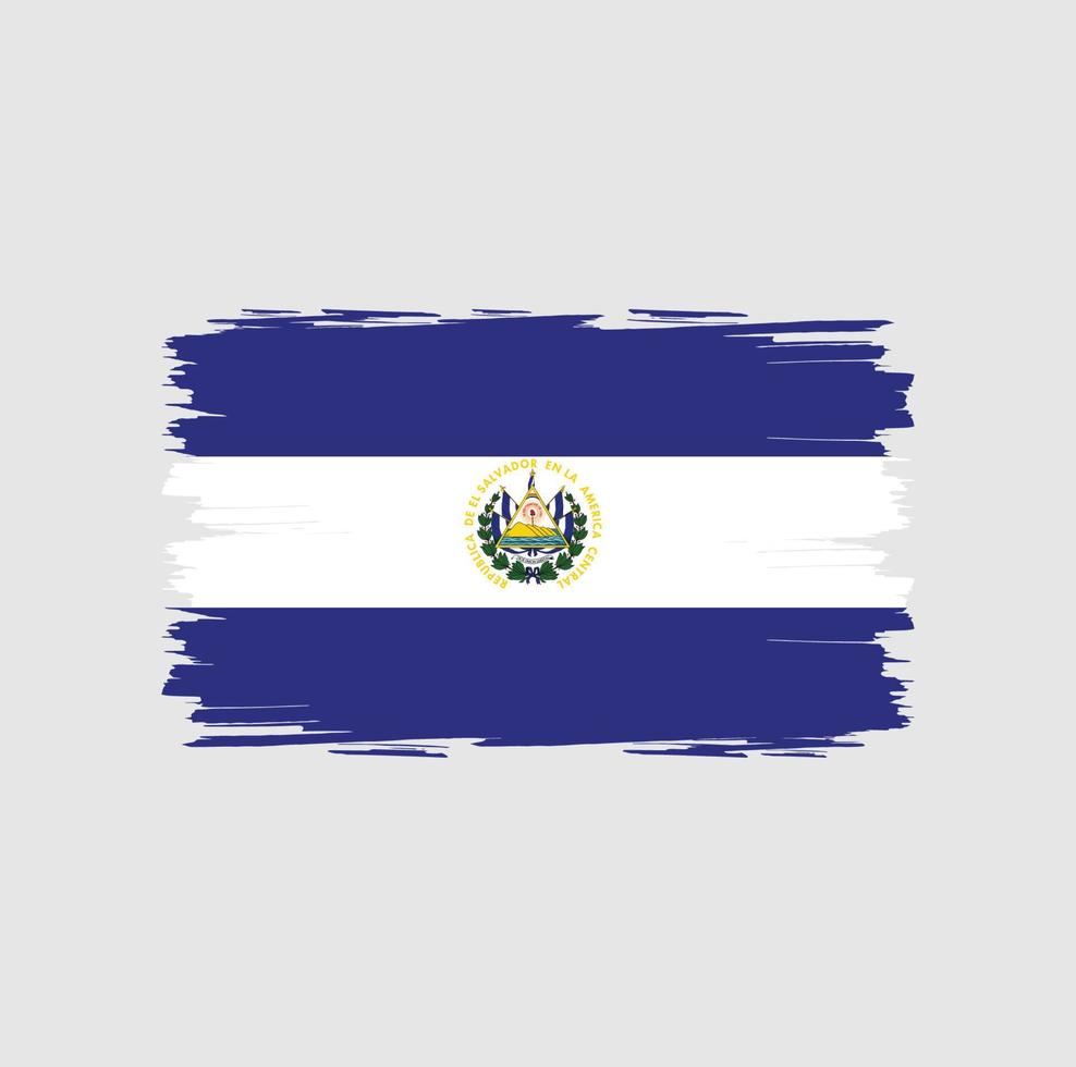 vlag van el salvador met aquarel penseelstijl vector