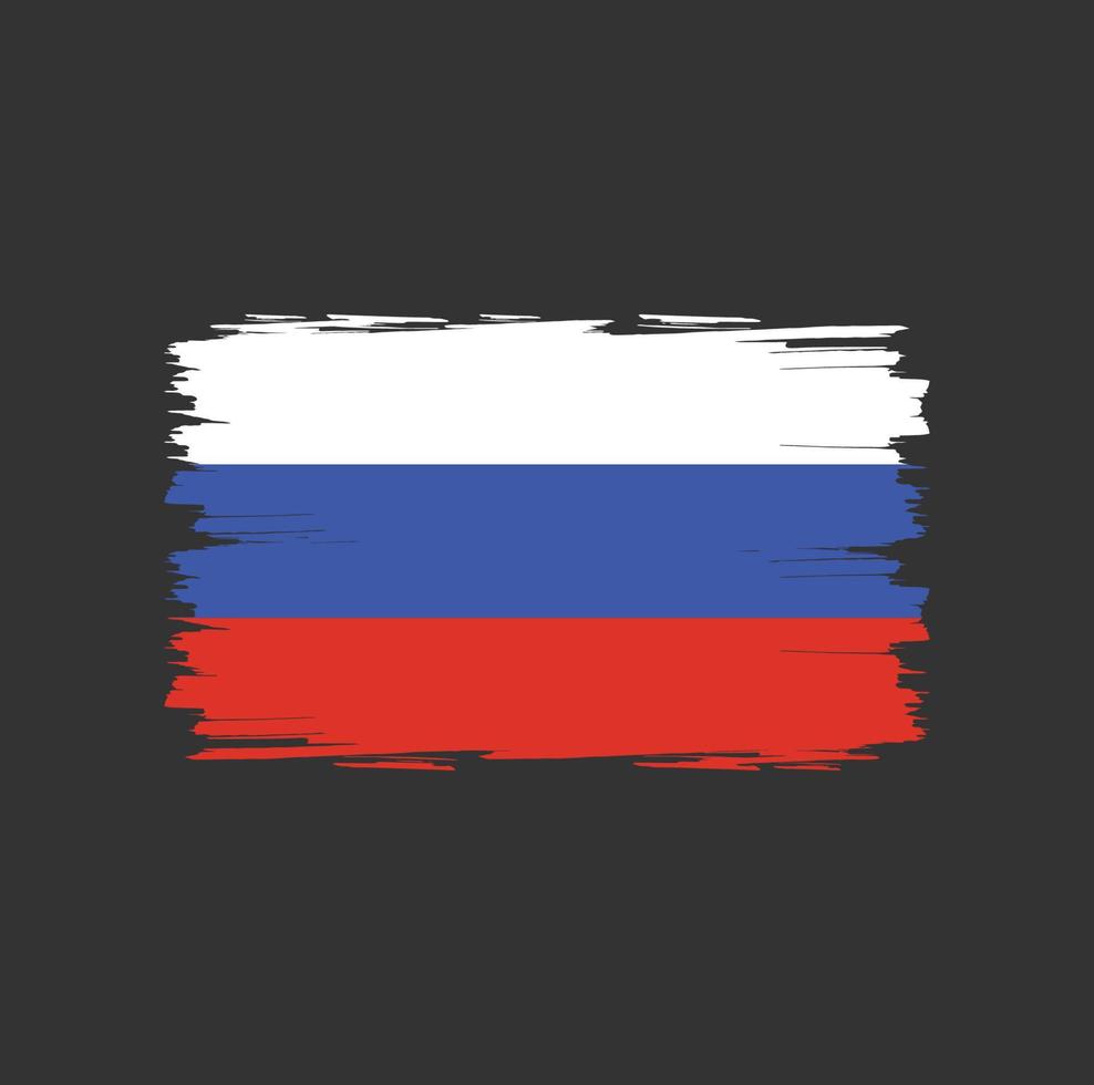 vlag van rusland met aquarel penseelstijl vector