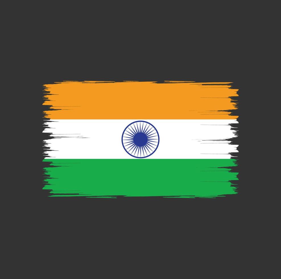 vlag van india met aquarel penseelstijl vector