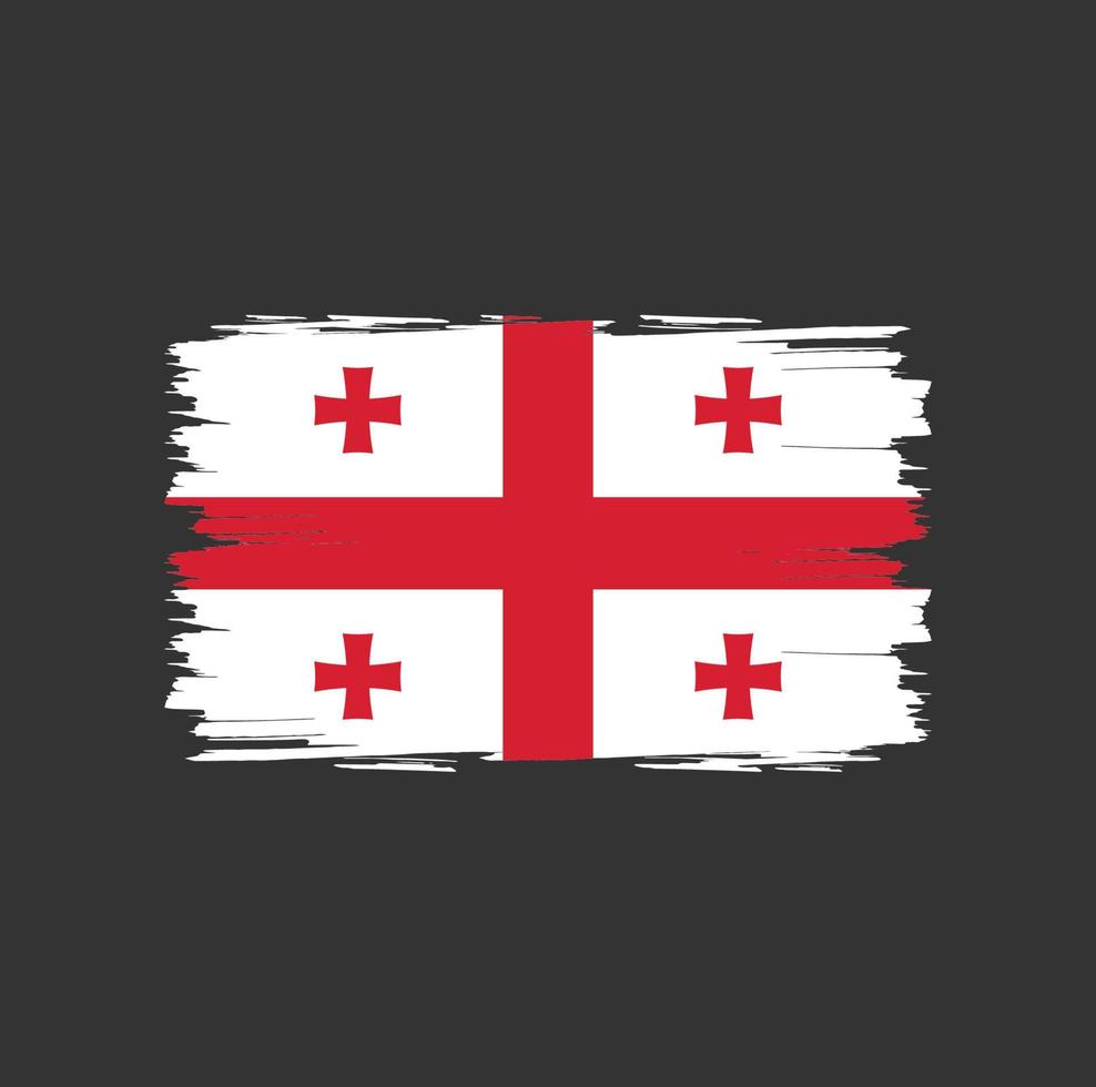 vlag van georgië met aquarel penseelstijl vector