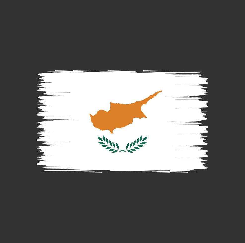 vlag van cyprus met penseelstijl vector