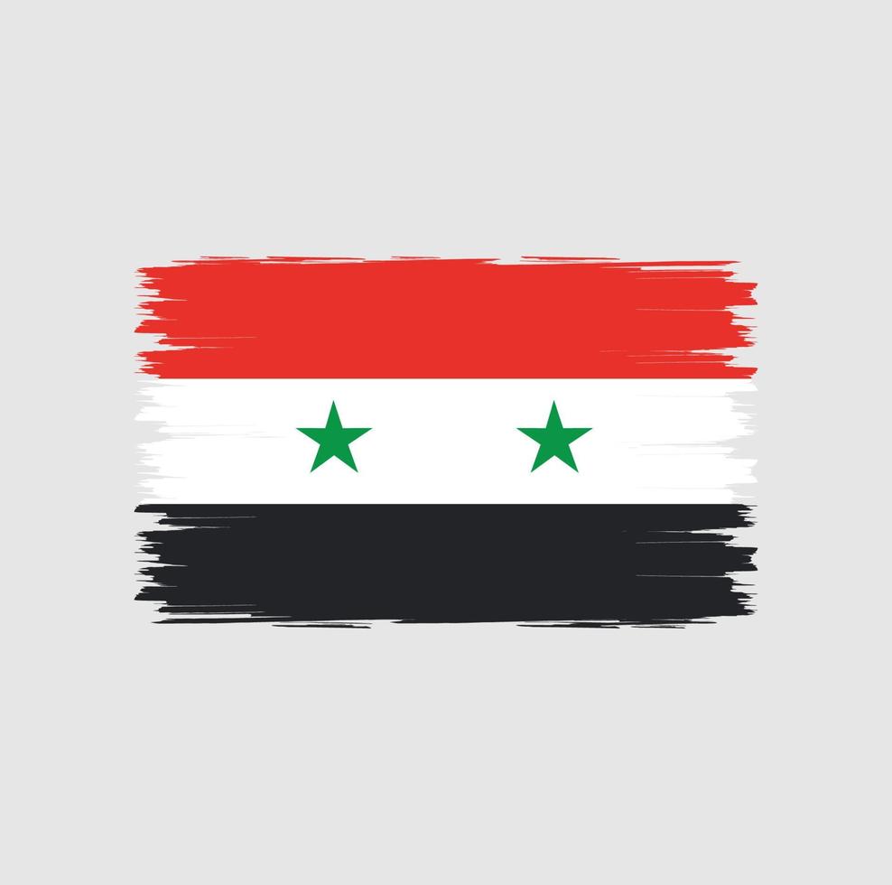 vlag van syrië met aquarel penseelstijl vector