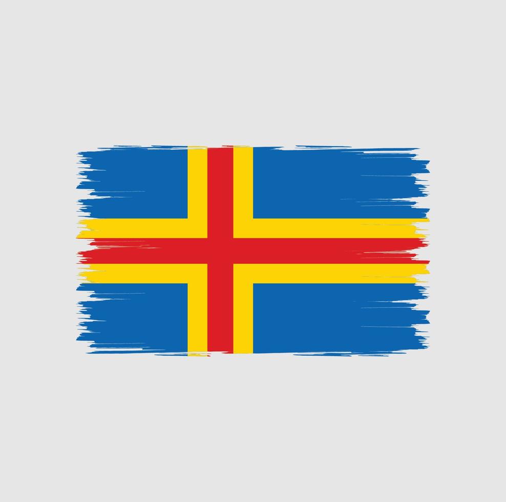 vlag van aland-eilanden met penseelstijlvector vector