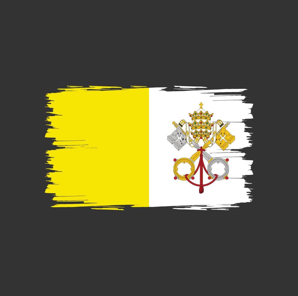 vlag van vaticaan met penseelstijl vector