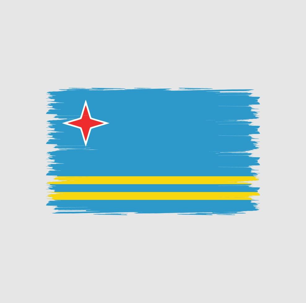 vlag van aruba met penseelstijl vector