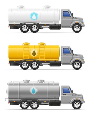vrachtvrachtwagen met tank voor het vervoer van vloeistoffen vectorillustratie vector