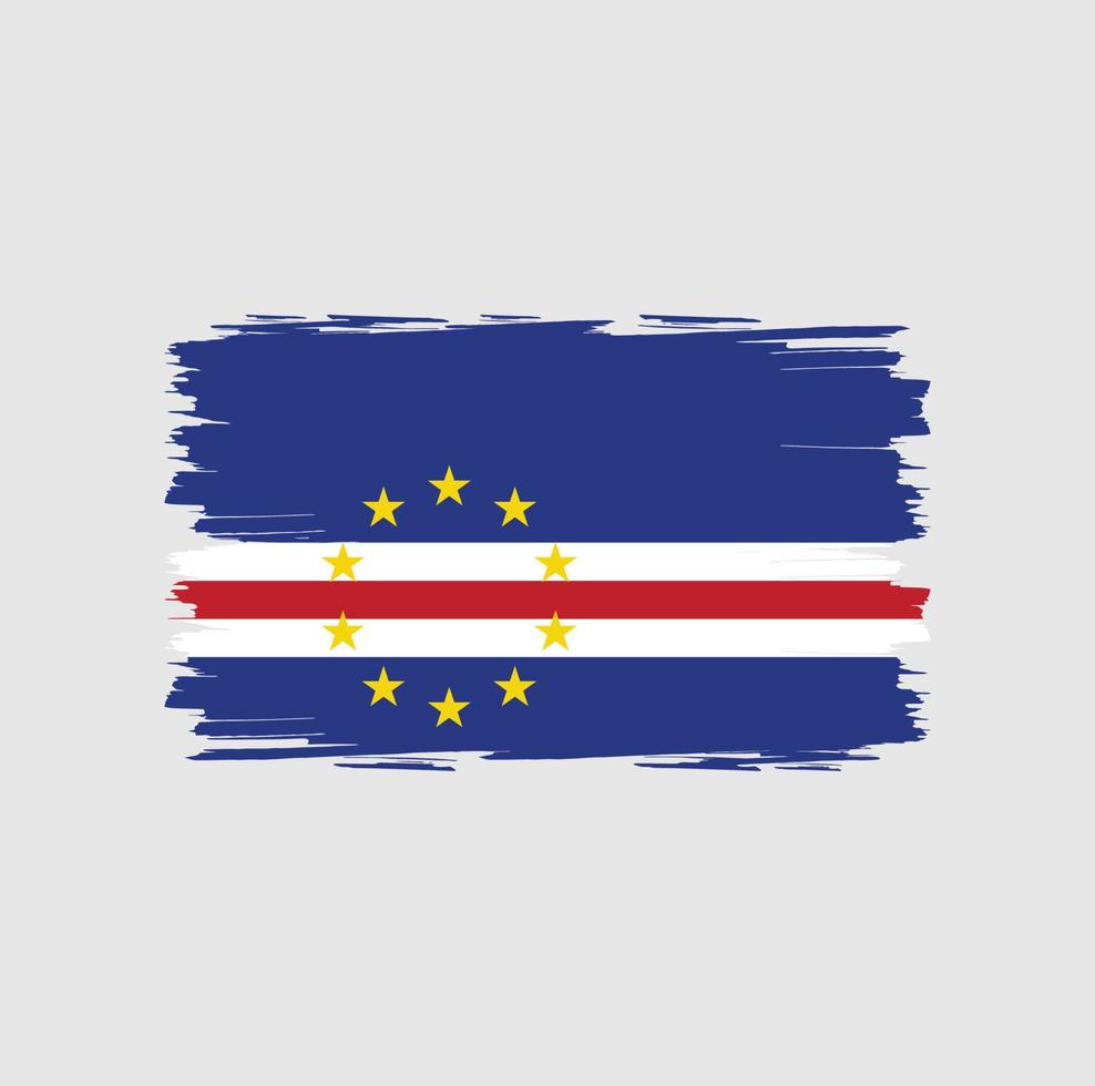 vlag van Kaapverdië met aquarel penseelstijl vector