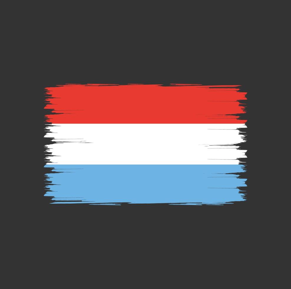 vlag van luxemburg met aquarel penseelstijl vector