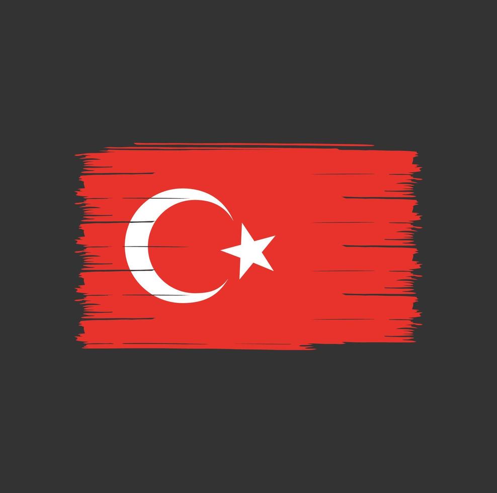 turkije vlag borstel vector