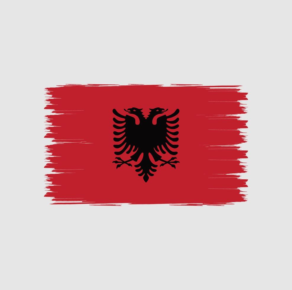 vlag van albanië met aquarel penseelstijl vector