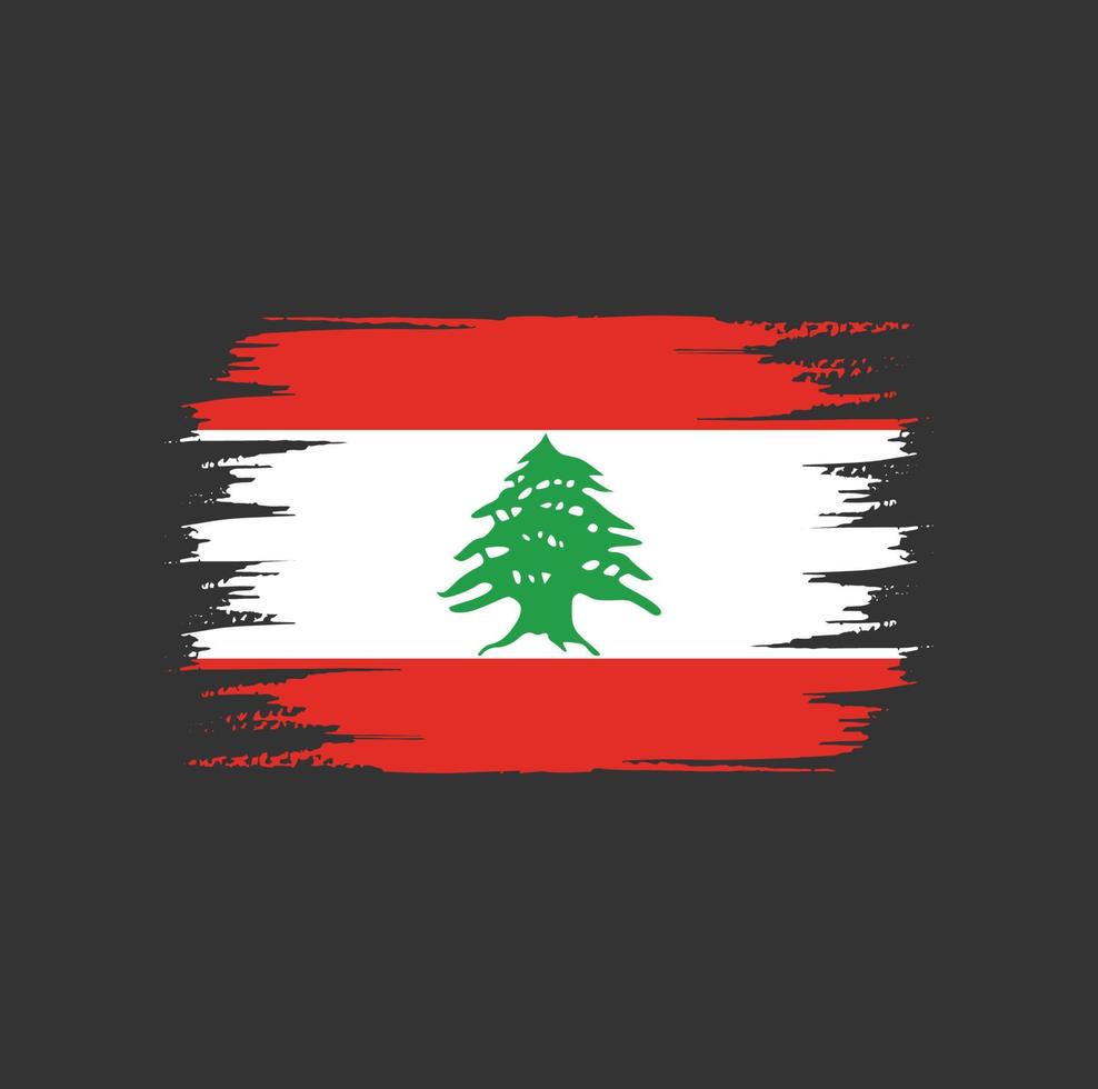 libanon vlag borstel vector