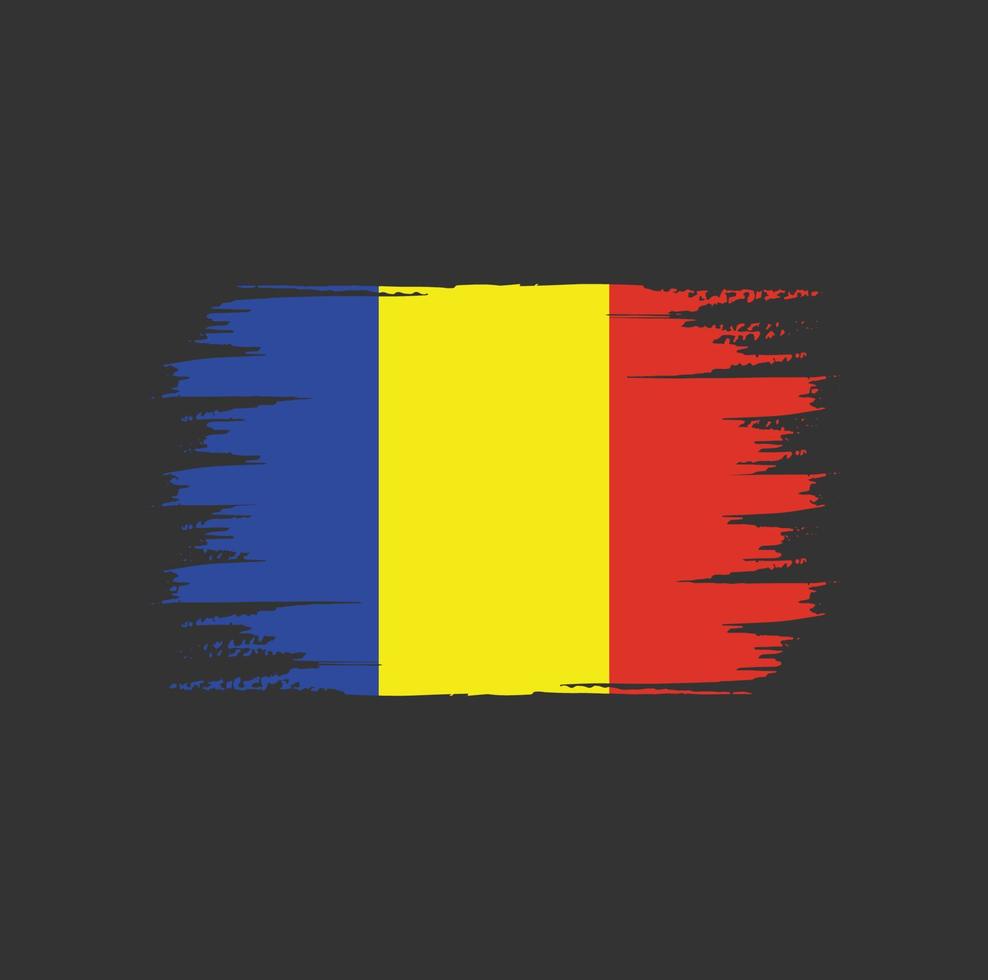 Roemenië of Tsjaad vlagborstel vector