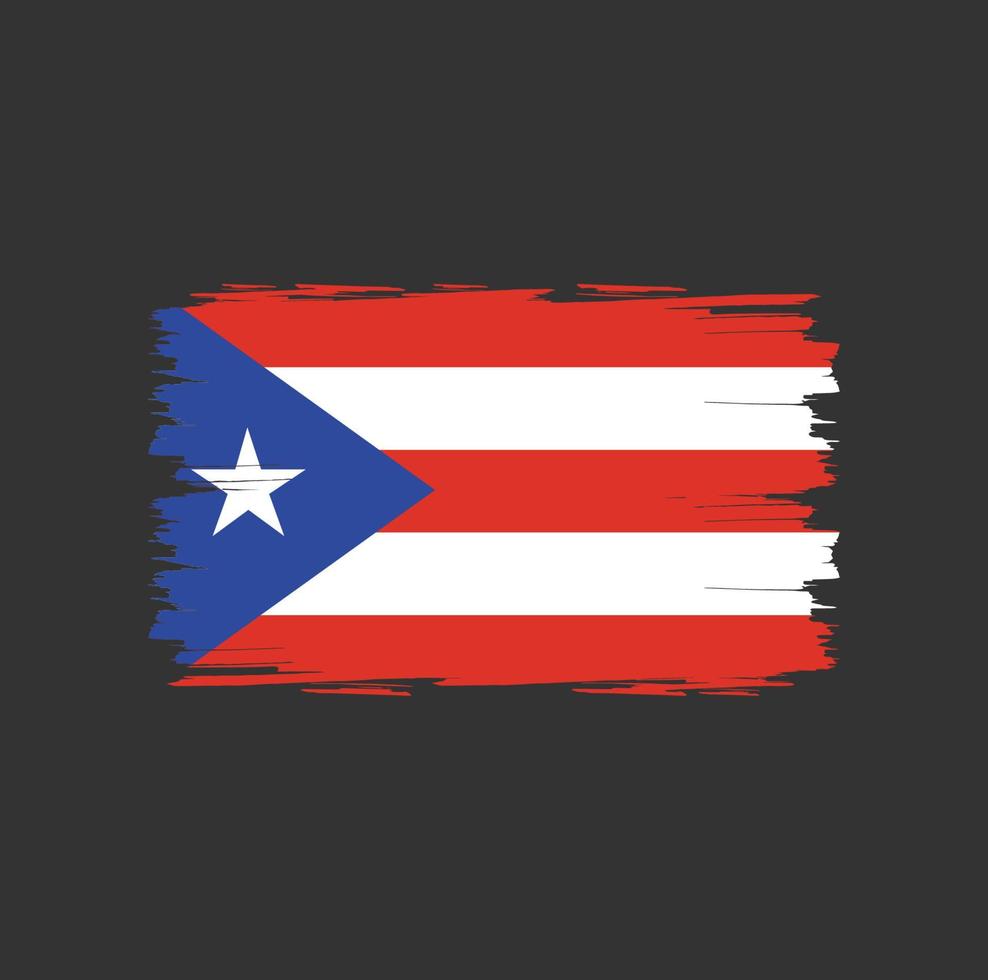 vlag van puerto rico met aquarel penseelstijl vector