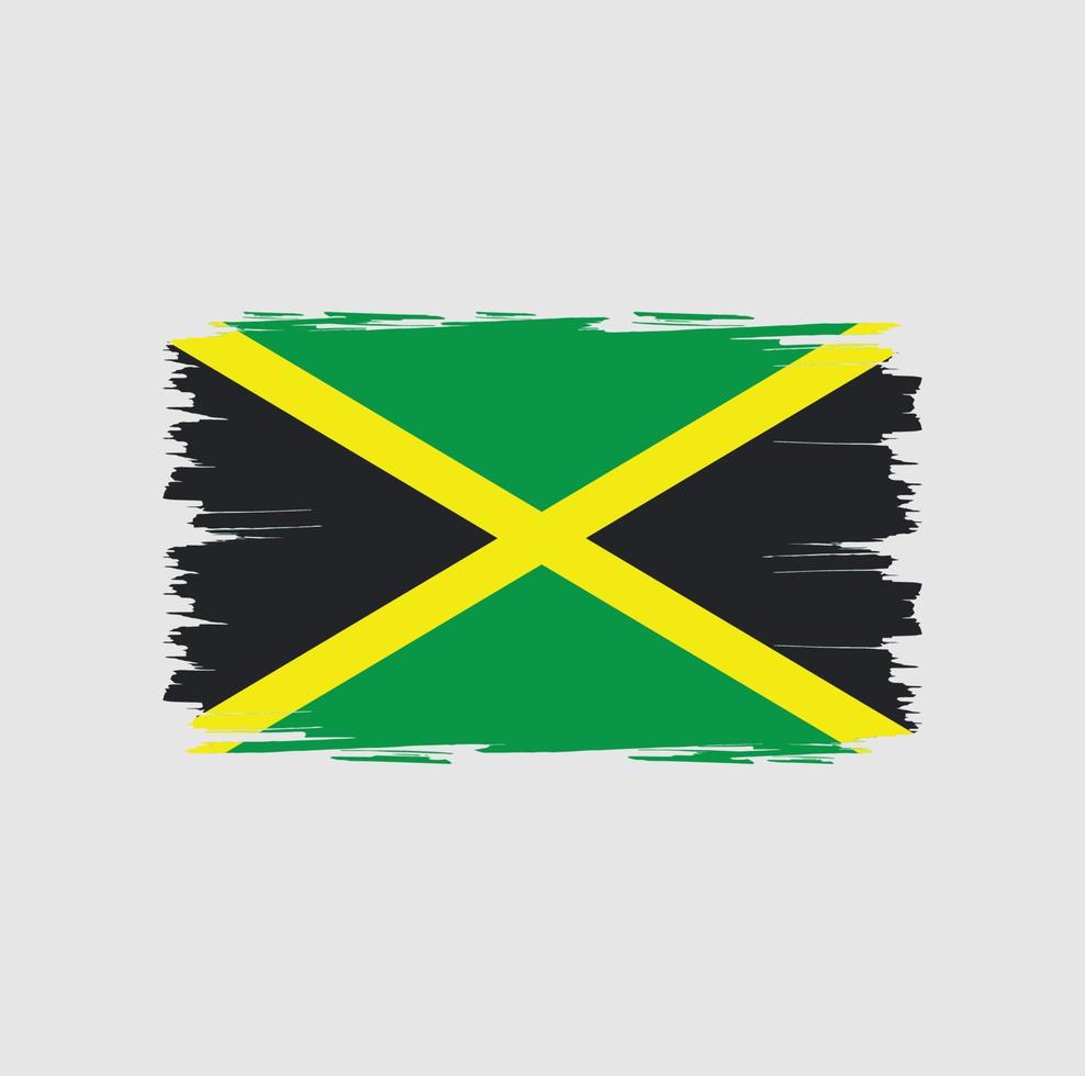 vlag van jamaica met aquarel penseelstijl vector
