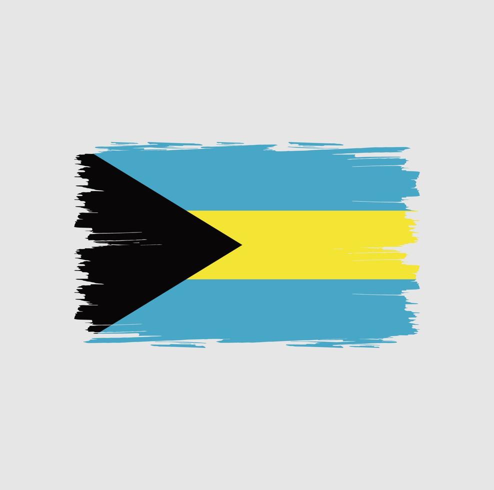 vlag van Bahama's met aquarelpenseelstijl vector