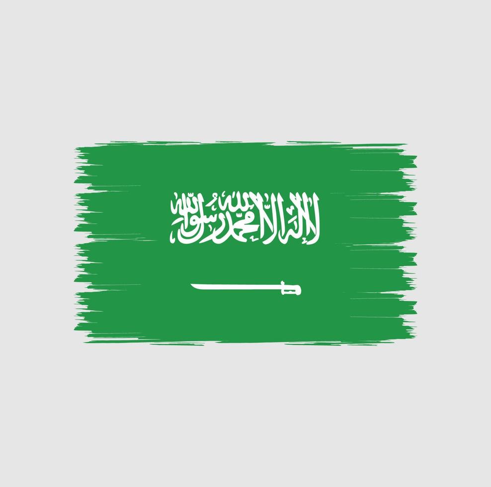 vlag van saoedi-arabië met penseelstijlvector vector