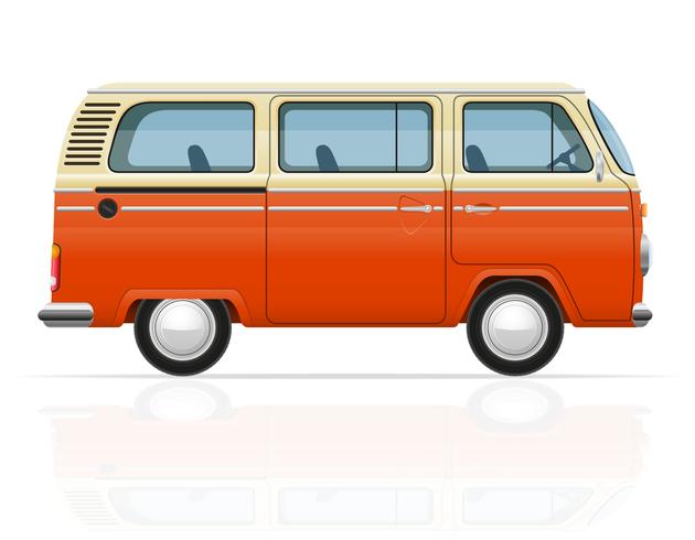 retro minivan vectorillustratie vector