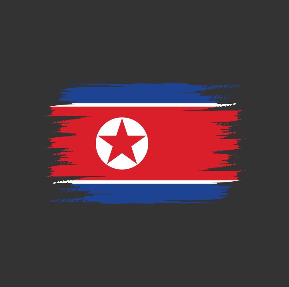 noord-korea vlagborstel vector