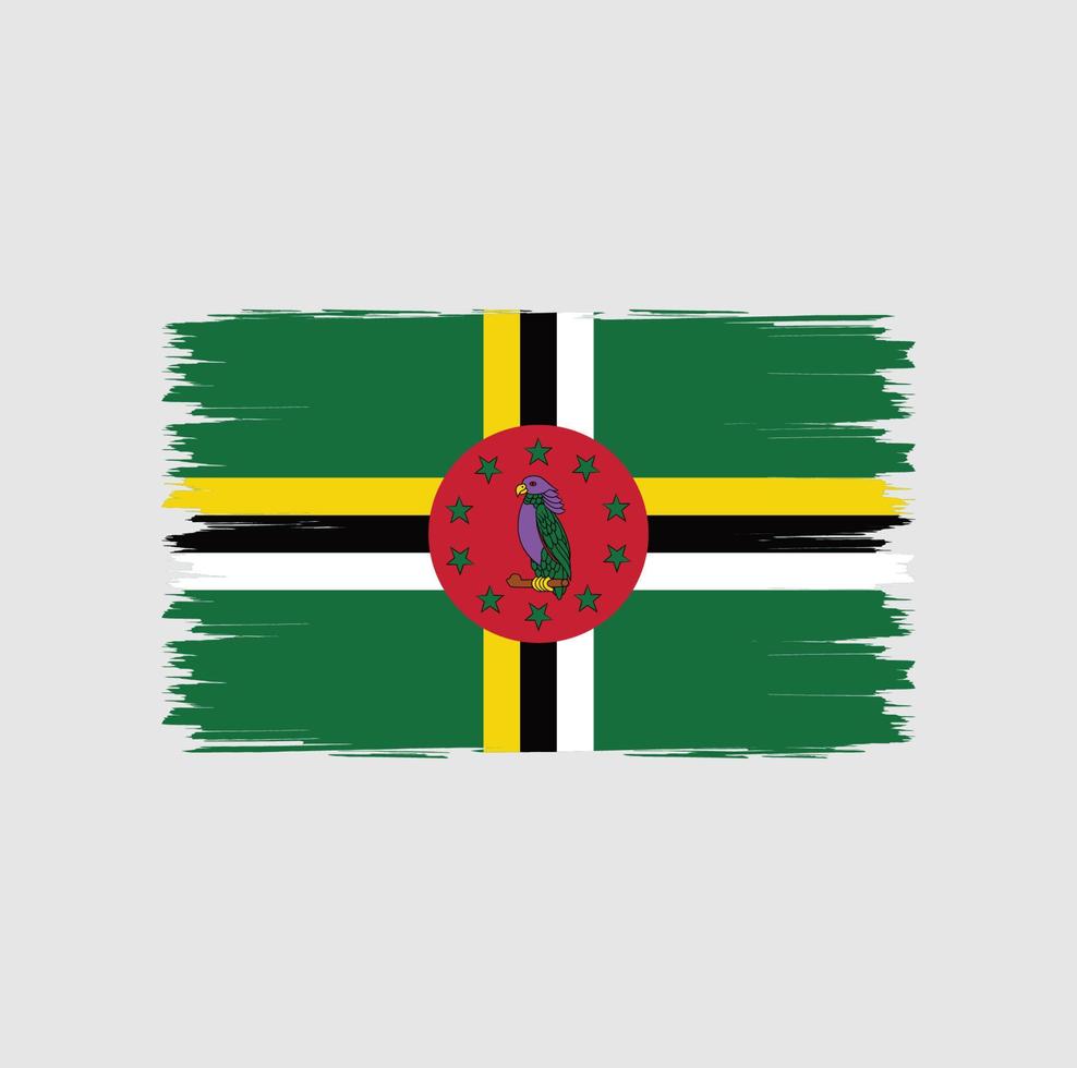 vlag van dominica met penseelstijl vector
