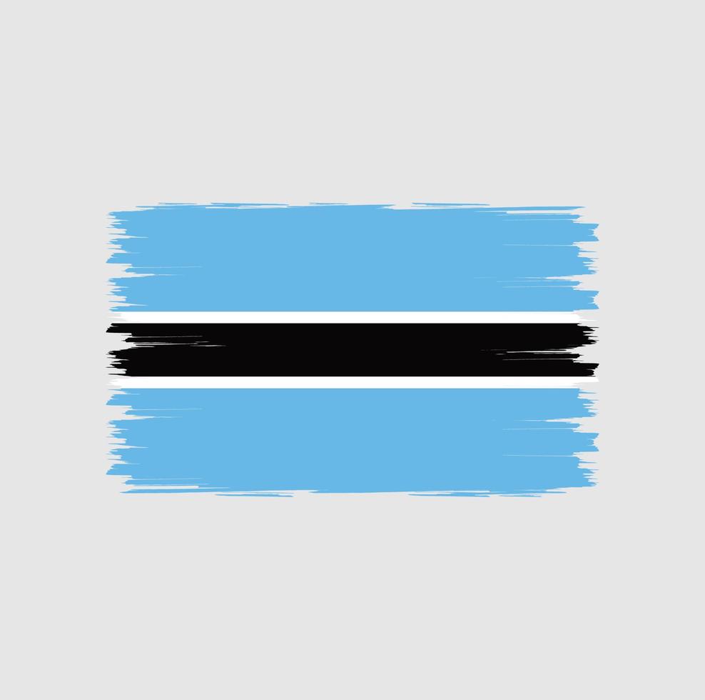 vlag van botswana met aquarel penseelstijl vector