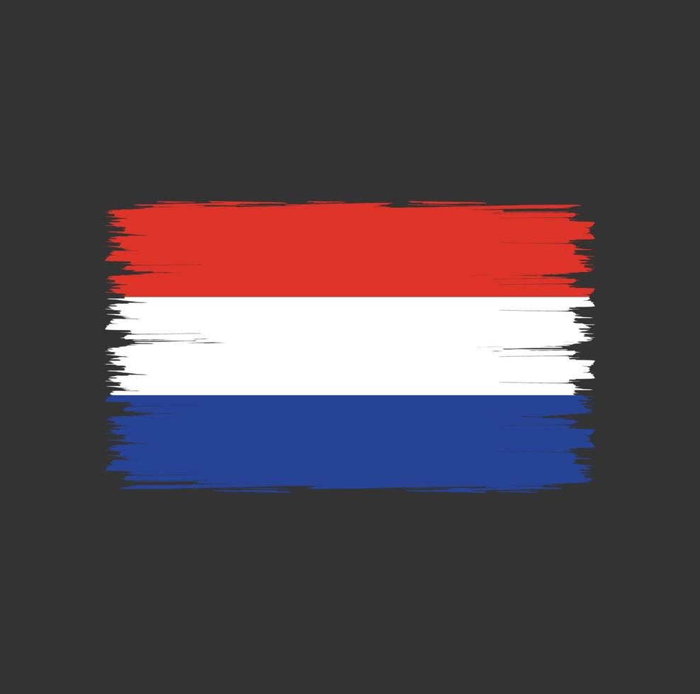vlag van nederland met aquarel penseelstijl vector