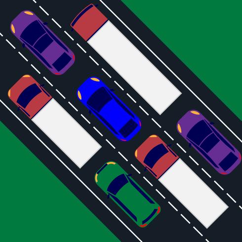 Voertuigen transporten bovenaanzicht vector