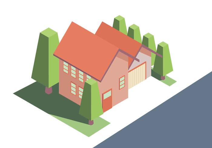 Isometrische huis vectorillustratie vector