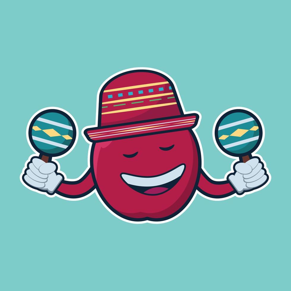 vectorillustratie van schattig karakter appel fruit vector