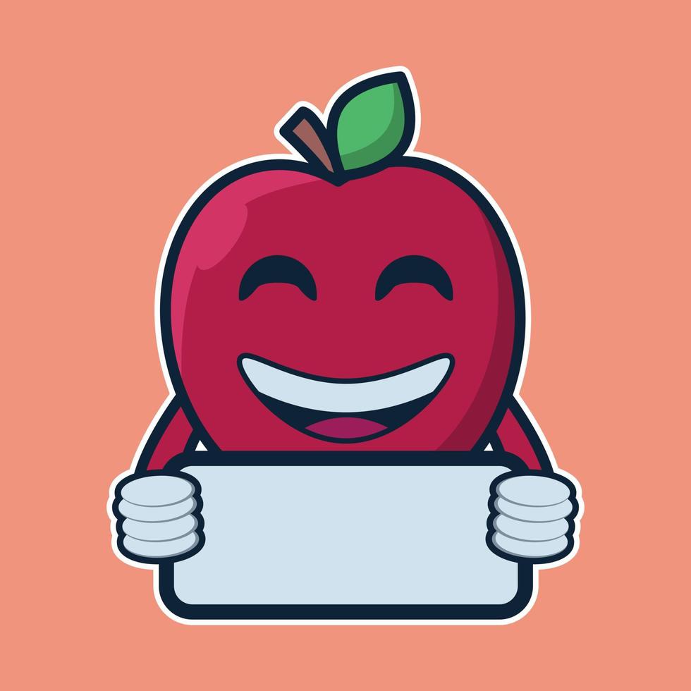 vectorillustratie van schattig karakter appel fruit vector