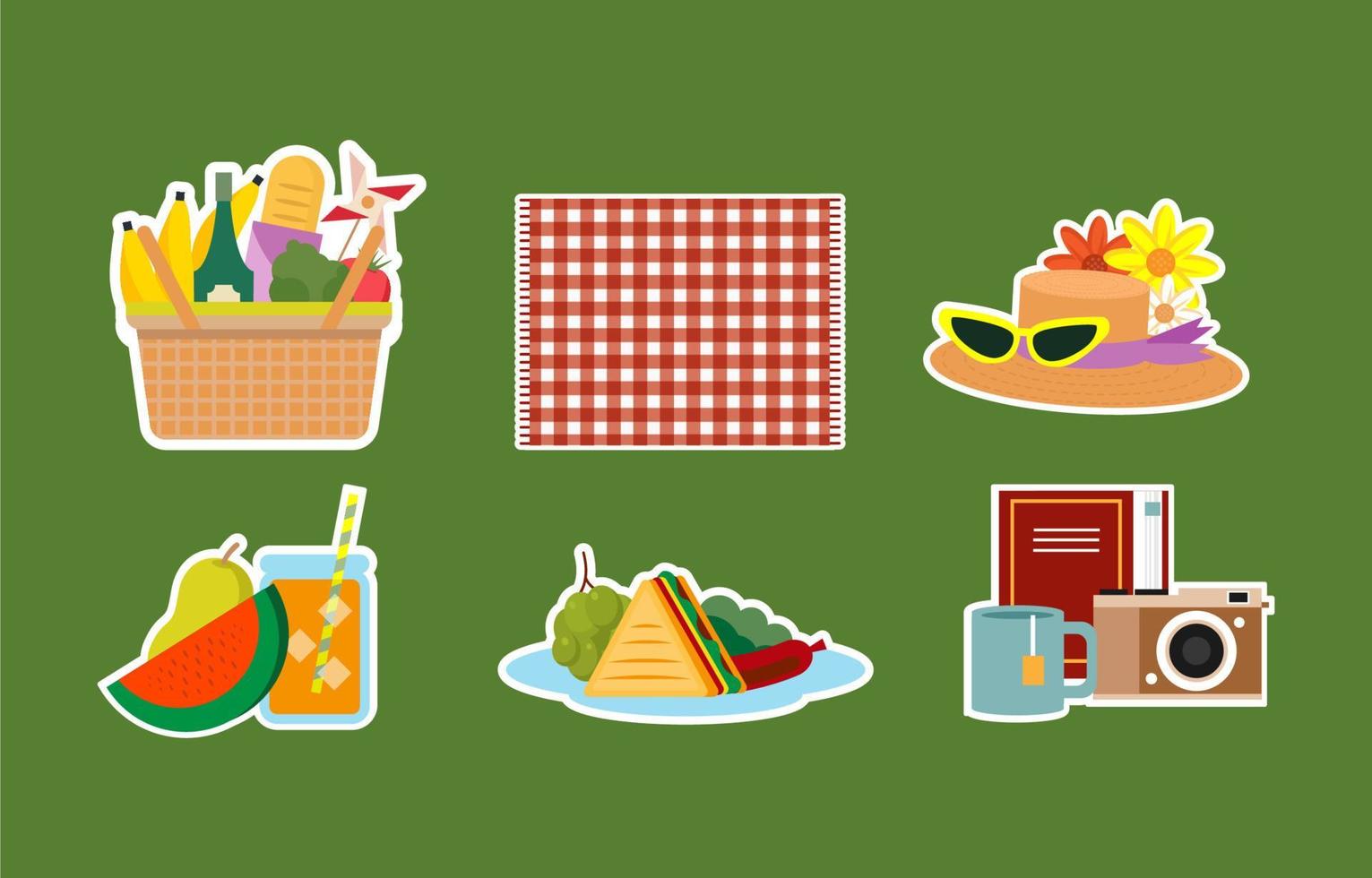 lente picknick stickers collectie vector