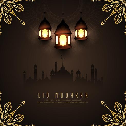 Abstract Eid Mubarak Islamitisch ontwerp als achtergrond vector