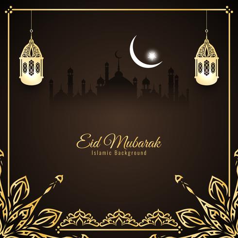 Abstract Eid Mubarak Islamitisch ontwerp als achtergrond vector