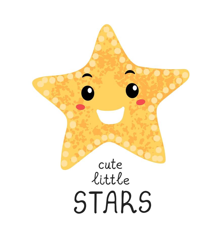 schattige kleine ster - leuke handgetekende kinderkamerposter met belettering vector