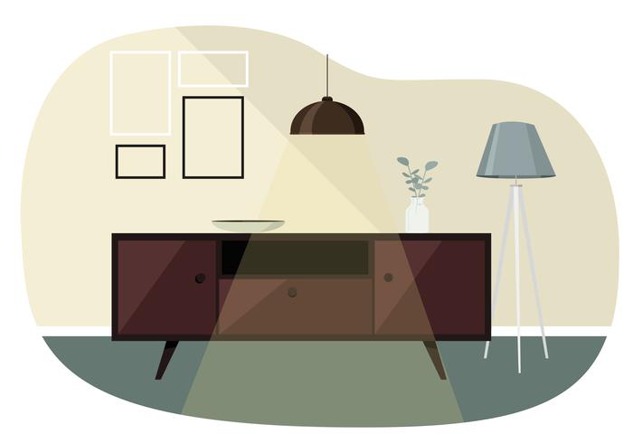 Vector woonkamer illustratie