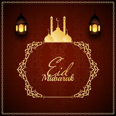 Abstract godsdienstig Eid Mubarak modieus ontwerp als achtergrond vector