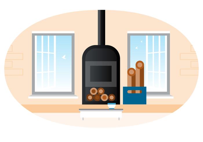 Vector woonkamer illustratie