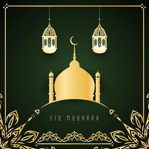 Abstract godsdienstig Eid Mubarak modieus ontwerp als achtergrond vector