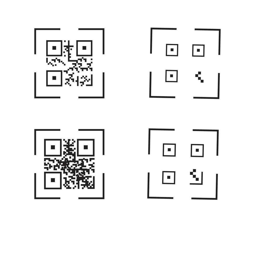 qr-codepictogram - illustraties van identificatie-elementen, vectorteken vector