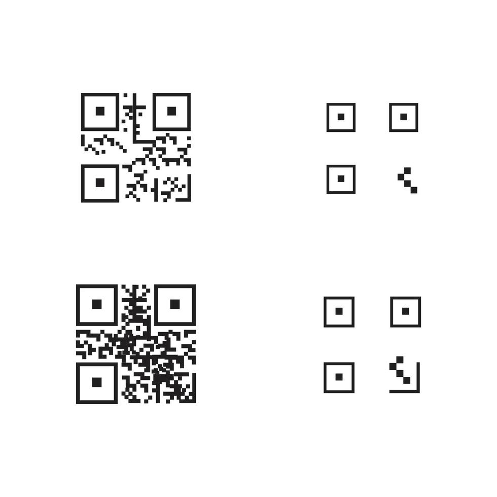 qr-codepictogram - illustraties van identificatie-elementen, vectorteken vector